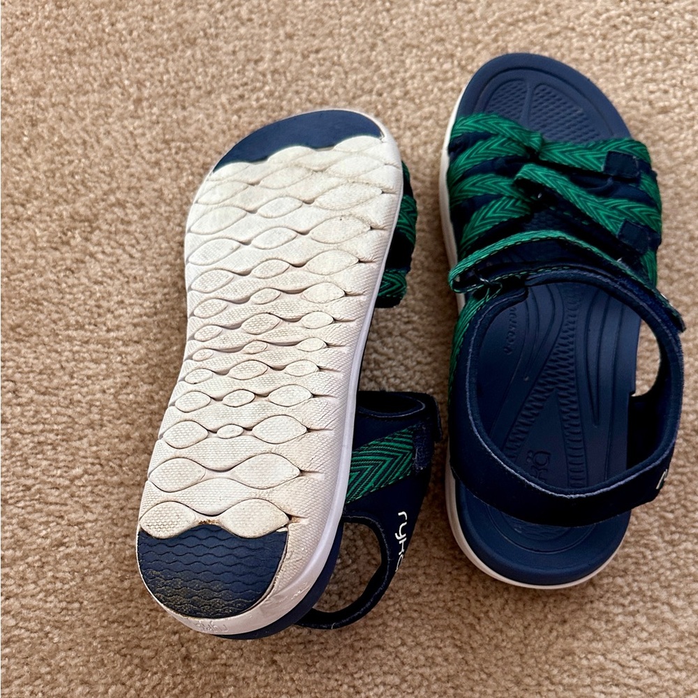 SALE $15 Ryka Navy and Green Women's Sandals - Picture 5 of 6